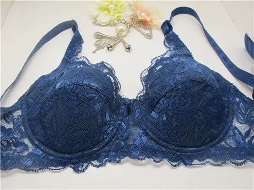 Top Women Underwear Sexy Push Up Bras 3/4 Cup Padded Lace Sheer Bra Cup B ONLY Women Bra